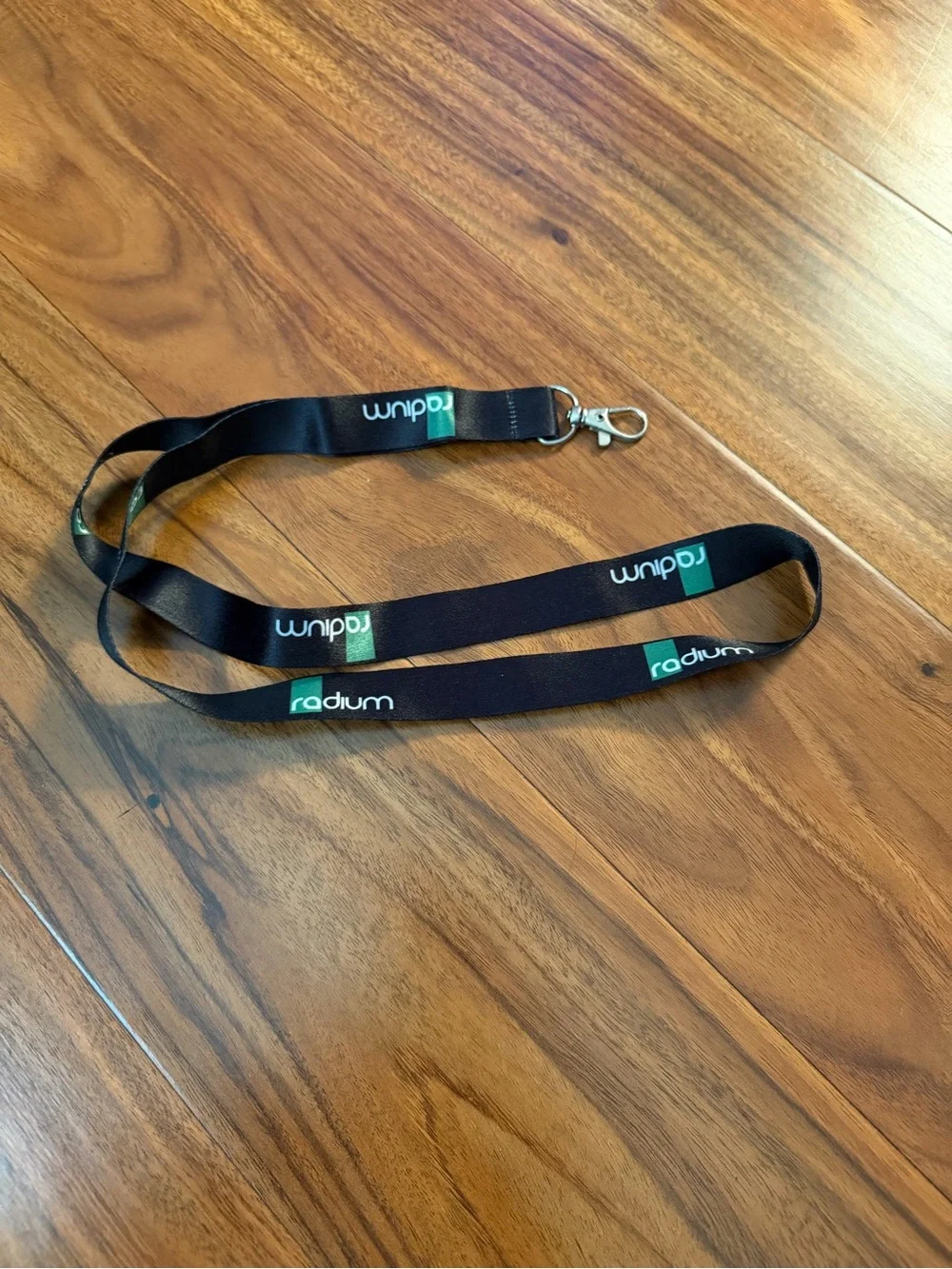 Radium Branded Black Lanyard with Teal Logo